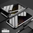 thumbnail image 1 of Anti-Peeping iphone XS Max Full Body Phone Case, Magnetic Absorption Double-Sided Tempered Glass Metal Bumper To Protect Privacy Protection Cover For iphone XS Max (Silver), 1 of 7
