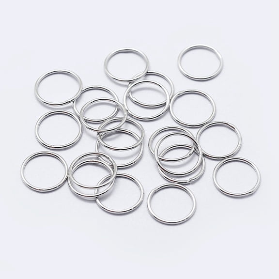 Anti-Rhodium Plated 925 Sterling Silver Soldered Closed Jump Rings Round Platinum 19 Gauge 5x0.9mm Inner Diameter: 3mm 117pcs/10g