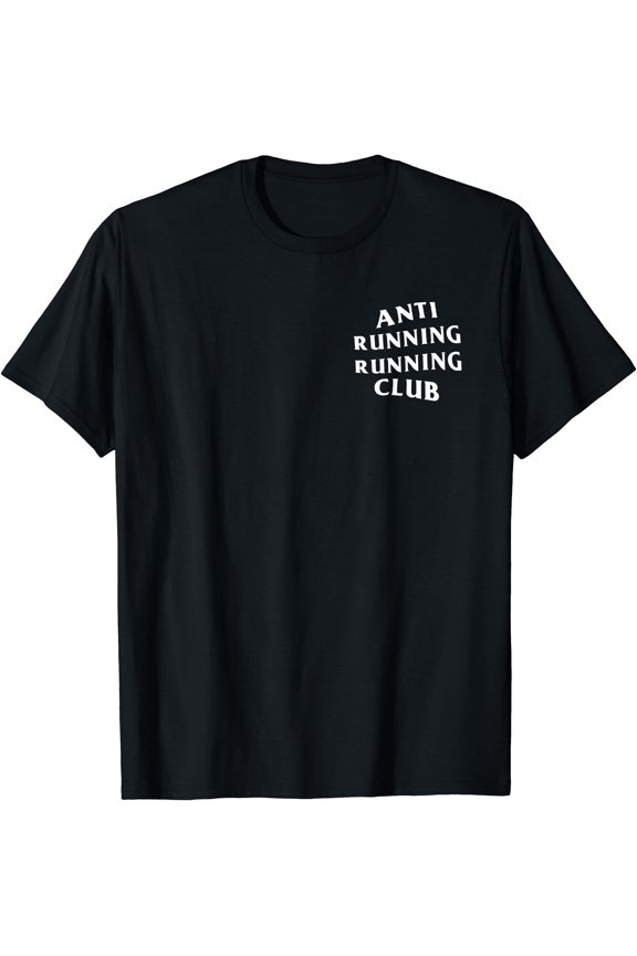 Anti Running Running Club White Logo (Front + Back) T-Shirt, Unisex T-Shirt