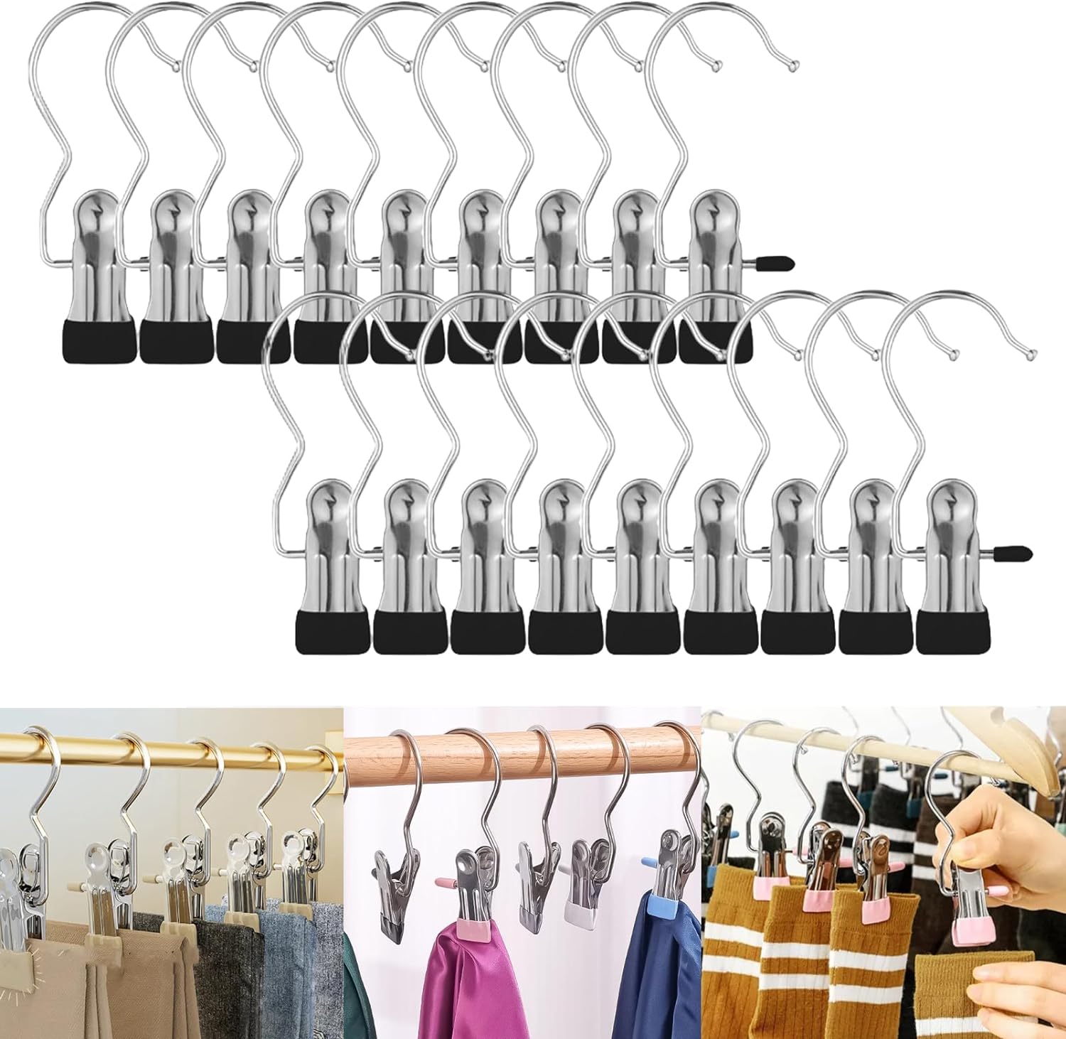 AntiRust Clip SpaceSaving Clothespin Hat Pants Storage Hanging Travel