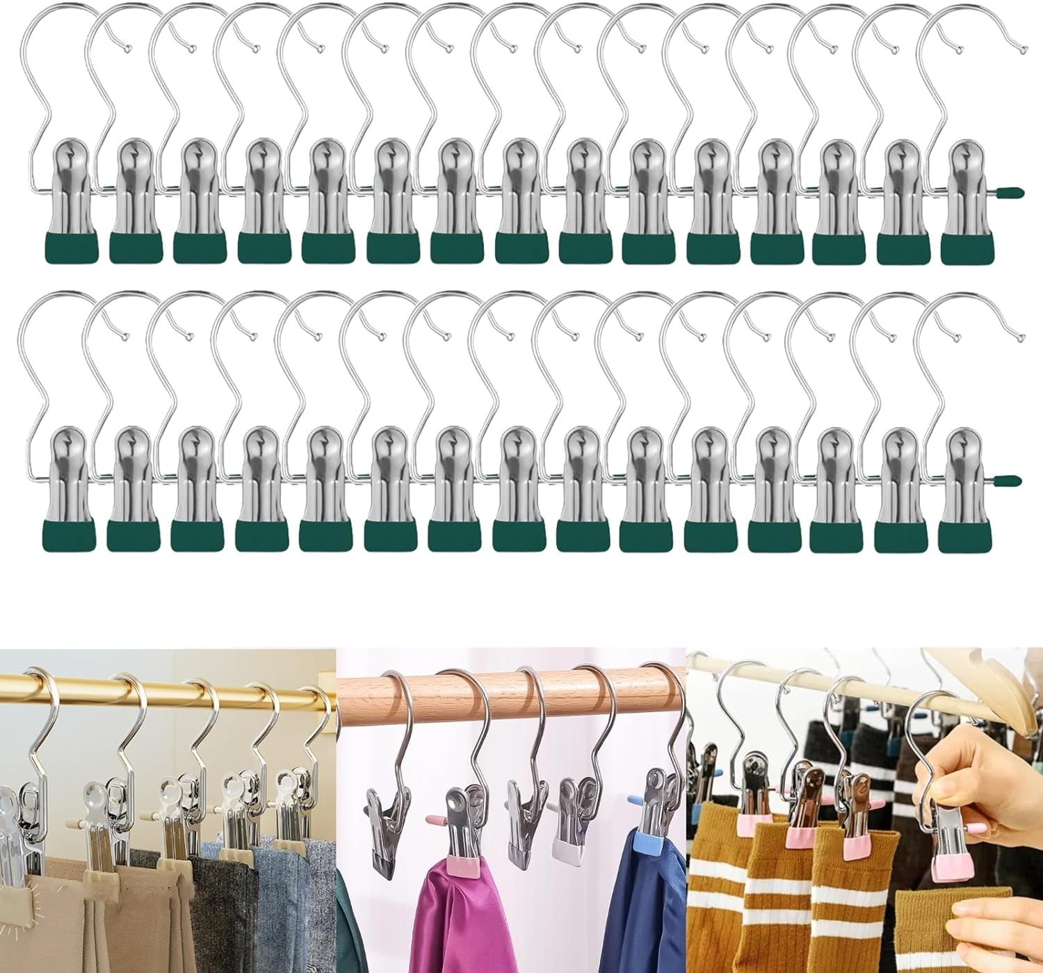 AntiRust Clip SpaceSaving Clothespin Hat Pants Storage Hanging Travel