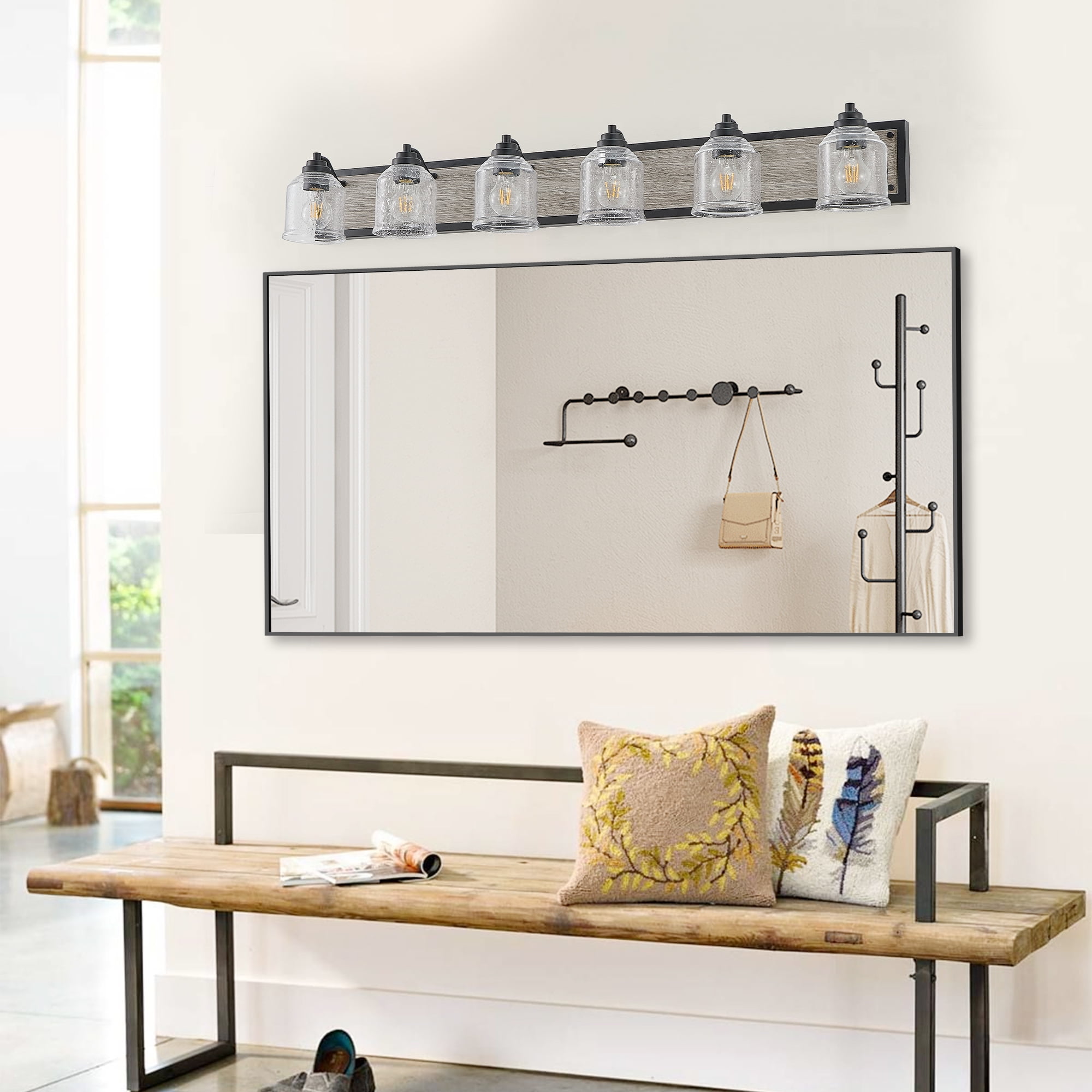 Anti-Rust Design 48-inch Bathroom Light Fixture with 6 LED Bulbs