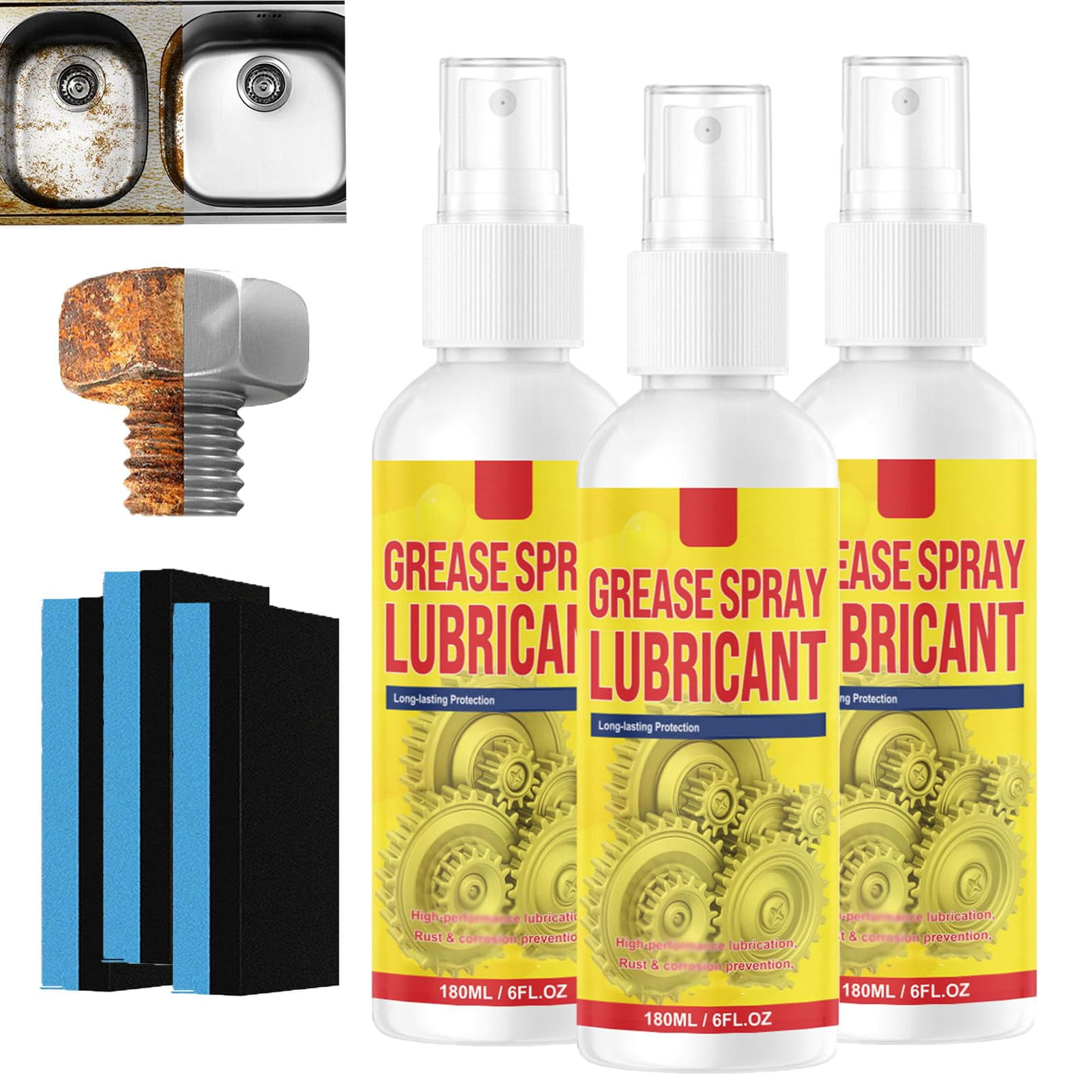 Anti-Rust Lubricant Spray & Rust Remover, 2-in-1 Fast-Acting Multi ...