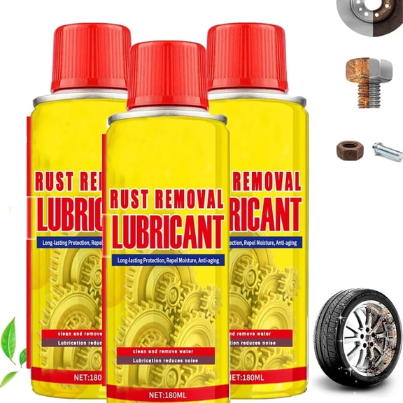 Anti-Rust Lubricant Spray & Rust Remover, Rust Remover Spray, Multi-Purpose Lubricant Rust Remover Sprays, Fast-Acting Formula for Vehicles, Chains, Tools (3PCS)