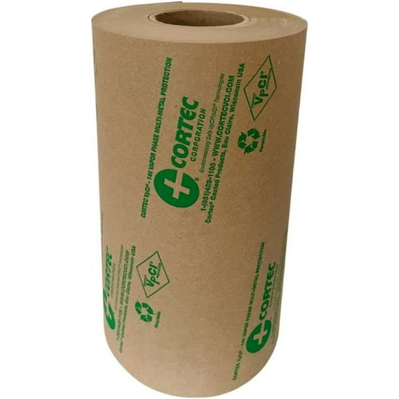 Anti Rust VCI Paper Roll - 12" x 200 yd - 35# Gauge - Cortec VpCI-146 Rust Inhibitor VCI Kraft Paper for Metal Protection