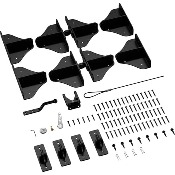 Anti Sag Fence Door Frame Kit Double Door Kit Heavy Duty 90 Degree Right Angle Hinges with Self-Locking Gate Latch & Corner Brace - for Wood Gates, Garden Fence$$Tools & Hardware Other