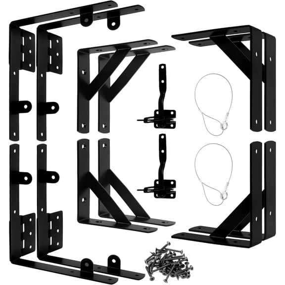 Anti Sag Gate Frame Kit Heavy Duty Gate Corner Brace Bracket with a Self-Locking Gate Latch Gate Kits for Wooden Fence Garden Wooden Driveway Gates Shed Doors Corral Gates 2 Sets