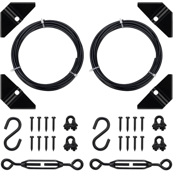 Anti Sag Gate Kit Tensioner Cable Kit Hardware Prevents Sagging for Wooden Fence Features Steel and Adjustable Turnbuckle to Support Black 2 Pack