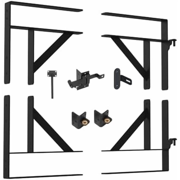 Anti-Sag Gate Kit, Heavy Duty Gate Corner Brace Bracket with Gate Latch and Hinges, for Wooden Gate Fence(Right Gate Kit)$$Tools & Hardware Other