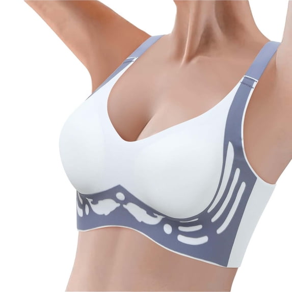 The Anti Saggy Breast Bra Cotton Bra for Women Sports Bras Push up Bra Everyday Bras Full Coverage Support Bra Sleep Bras Stretch Bras for Women Womens Wireless Bras,Blue,XL