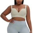 thumbnail image 1 of The Anti Saggy Breast Bra Womens Wireless Bras Push up Bra Heavy Breast Support Bra No Underwire Lifting Bra Firming Bra High Support Bra T-shirt Bras for Ladies Comfort Bras,Beige,34/75A, 1 of 6