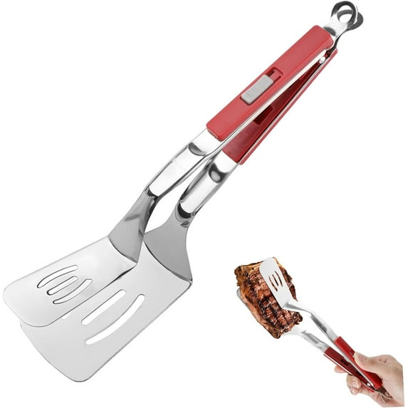Anti-Scald Extended Handle Spatula Tongs 11.6 Inch Multifunctional ...