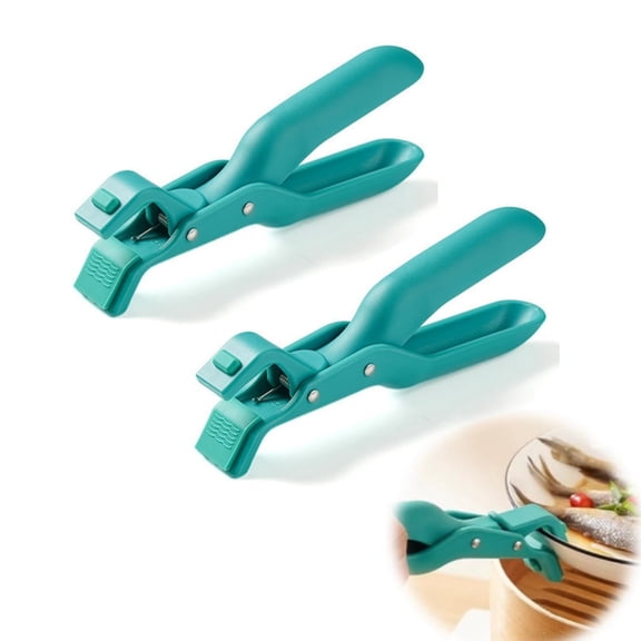 Anti-Scald Kitchen Clip,2pcs Silicone Non-slip Hot Dish Plate Holder,Non-Slip Silicone Gripper for Cooking Dish Bowls Pots Plates,Green