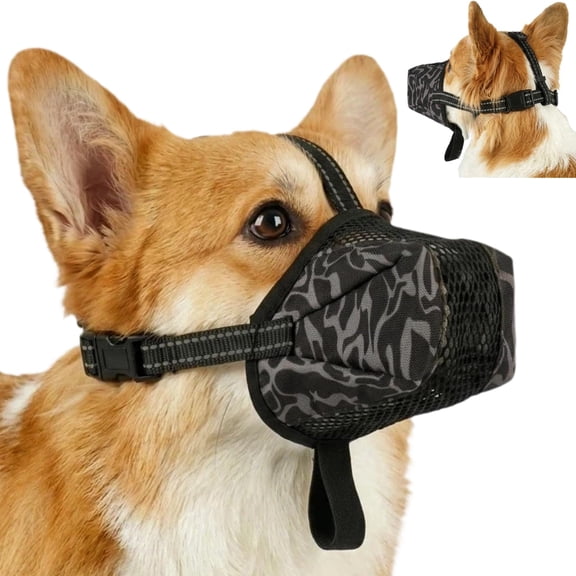 Anti Scavenging & Biting Soft Mesh Muzzle for Dogs, Small Dog Muzzle with Extra Breathable Room, Easy Training Starter Puppy Muzzles for Barking, Escape Proof Mussels for Dachshund Corgi Grooming, XS