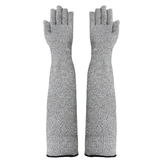 Anti-Scratch Bite Resistant Pet Grooming Sleeves,13-Inch Extended Pet Handling Gloves Arm Protectors,Pet Care Safety Accessories,Flexible Aviation-Grade Fiber Odorless Machine Washable Gloves,Grey