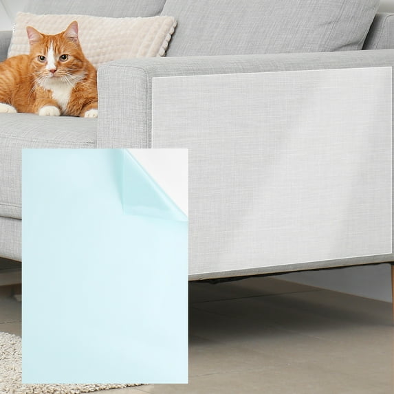 Anti Scratch Furniture Protector, 4 Pack 17" x 12" Double-Sided Sticky Couch Protector from Cat Claws, Clear