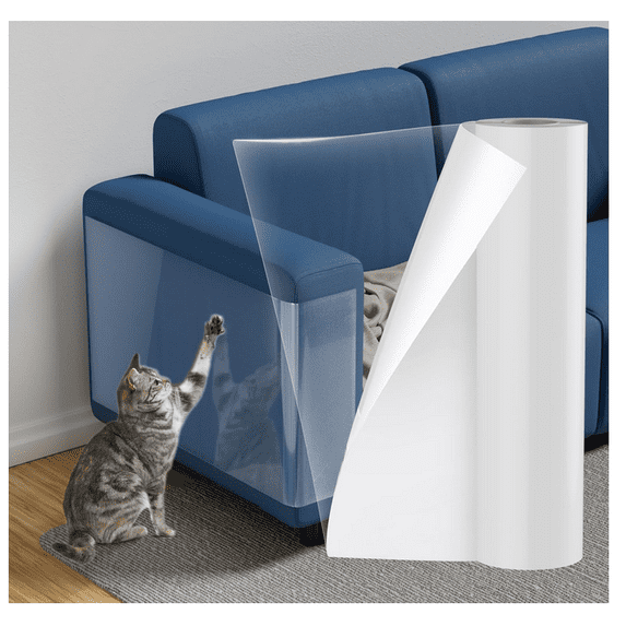 Anti Scratch Furniture Protector - 40x15cm Adhesive Anti Scratchs Tape, Couch Cat Scratch Guard | Transparent Wall Shield, Carpet Protector, Sofa Corner Strip, Doorway Barrier for Protecting Home