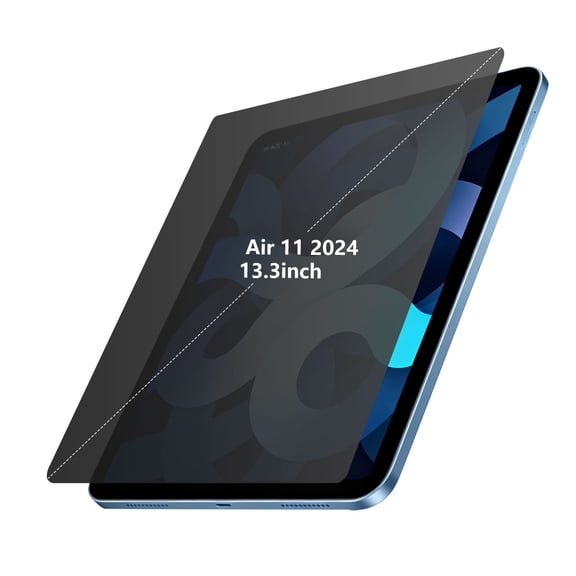 RUBBERRVW Anti Spy Screen Protector for iPad Air 11 2024, Matte Privacy Filter with Blue Light Blocking, 13.3 Inch (Pack of 1)