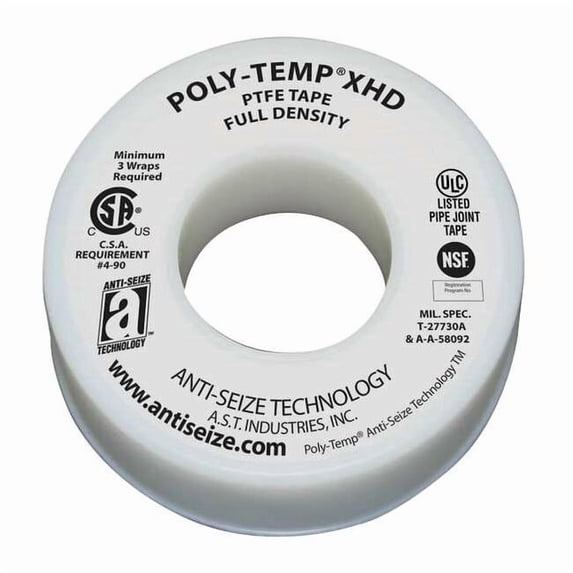Anti-Seize Technology Thread Sealant Tape,1 1/2" W,White 46270
