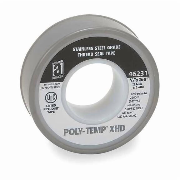 Anti-Seize Technology Thread Sealant Tape,1/2" W,Gray 46231A