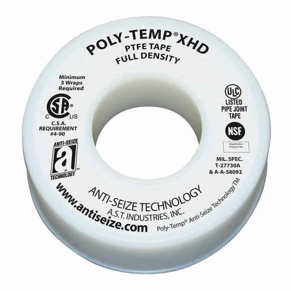 Anti-Seize Technology Thread Sealant Tape,1/2" W,White 46230