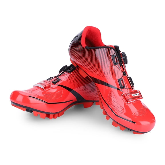 Anti-Skid, Breathable Cycling Footwear for Men Red Adult Mountain Bike Shoes, Size 39