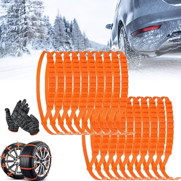 Anti Skid Chains,Anti Skid Snow Chains Car Winter Tire Wheels Chain,Anti Skid Snow Chains Tires,Tire Zip Ties for Snow,Car Wheel Anti-Skid Anti-Slip Snow Rain Chain,Security Chains Fit for Most Car