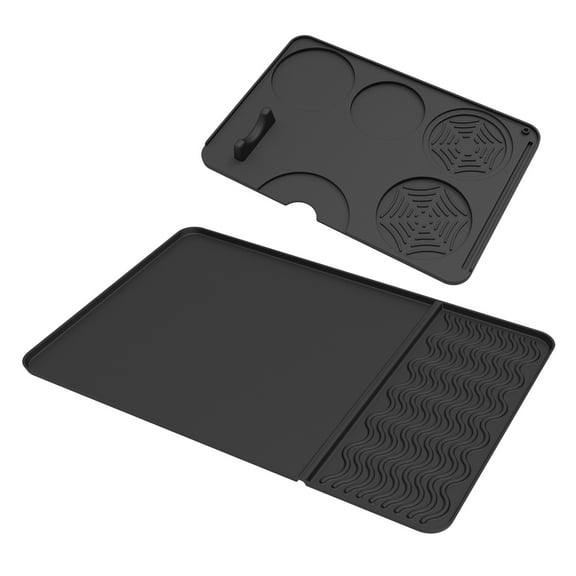 Anti-Skid Coffee Prep Mat with Reinforced Edges, Silicone Texture for Espresso Machines & Workspaces