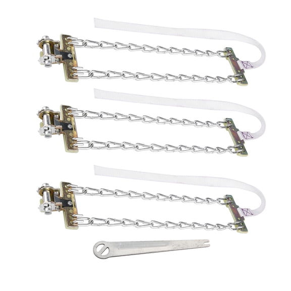 Anti Skid Mud Ice Snow Tire Chain Winter Security Tyre Belt for Car Truck SUV Universal Fit 235-285mm / 9.25-11.22 inches 3 Pieces Set High Strength Steel