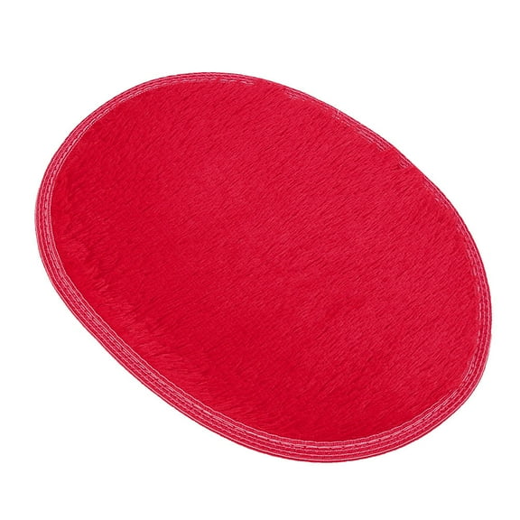 Anti-Skid Rug Cozival Anti-Skid Shaggy Oval Area Rug (30X40cm) - Soft Bedroom & Bathroom Floor Mat, Durable & Machine Washable for Doorway & Decorative Use, Oval Area Rug, Red