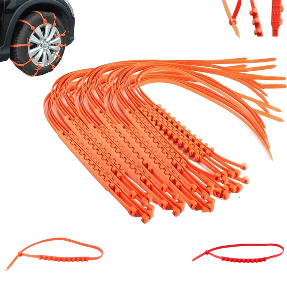 Anti Skid Tire Strap, Reusable Anti Snow Chains for Snow Ice Mud, Adjustable Universal Tire Traction Straps for Cars, SUVs and Trucks, Portable Winter Emergency Grip