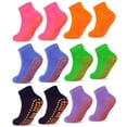 thumbnail image 1 of Anti-Skid Trampoline Socks for Kids 6 Pairs Bounce House Non Slip Socks for Boys Girls Teenagers, 1 of 5