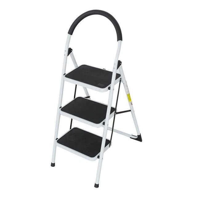 AntiSlip 3Step Ladder Folding lightweight Steel Step Stool Reach 4