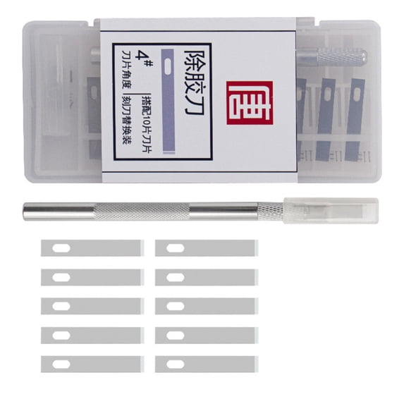 Anti-Slip Aluminum Handle with 10 Blades Essential Tool for Precision Smartphone Repairs