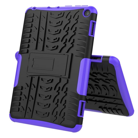 Anti-Slip For Amazon Kindle Fire Plus | Large Stand & Flip Function | Sturdy Auto Sleep/Wake | Shockproof | For Amazon-Kindle Fire HD 8 Plus 2020 10th Gen Rugged Rubber Purple