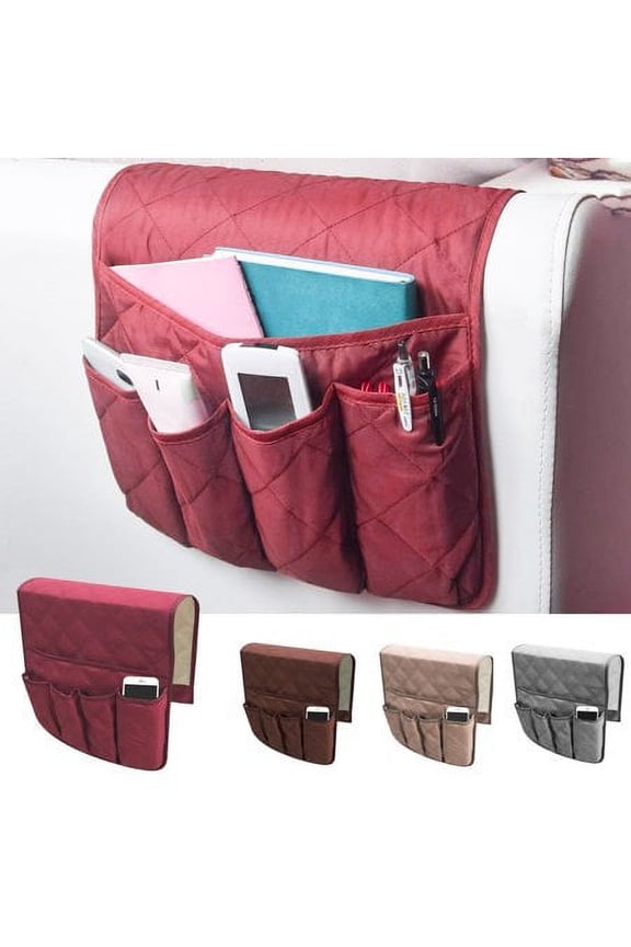 Anti-Slip Armrest Caddy Pocket Organizer for Sofa Couch Chair Recliner Loveseat, Storage for Phone, Book, Magazines, Armchair Remote Control Holder