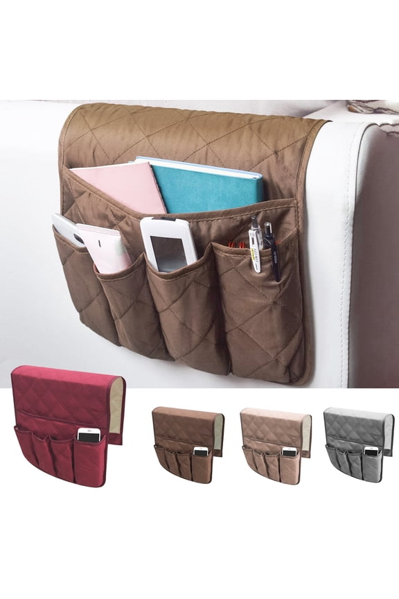 Anti-Slip Armrest Caddy Pocket Organizer for Sofa Couch Chair Recliner Loveseat, Storage for Phone, Book, Magazines, Armchair Remote Control Holder