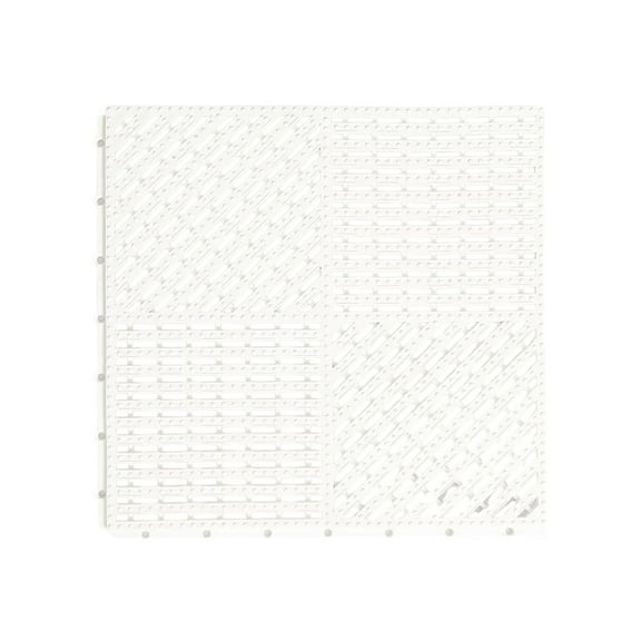 Anti Slip Bath Mat White 12x12 Inch Interlock Waterproof Floor Tiles With Holes For Pool Shower Indoor Outdoor Use