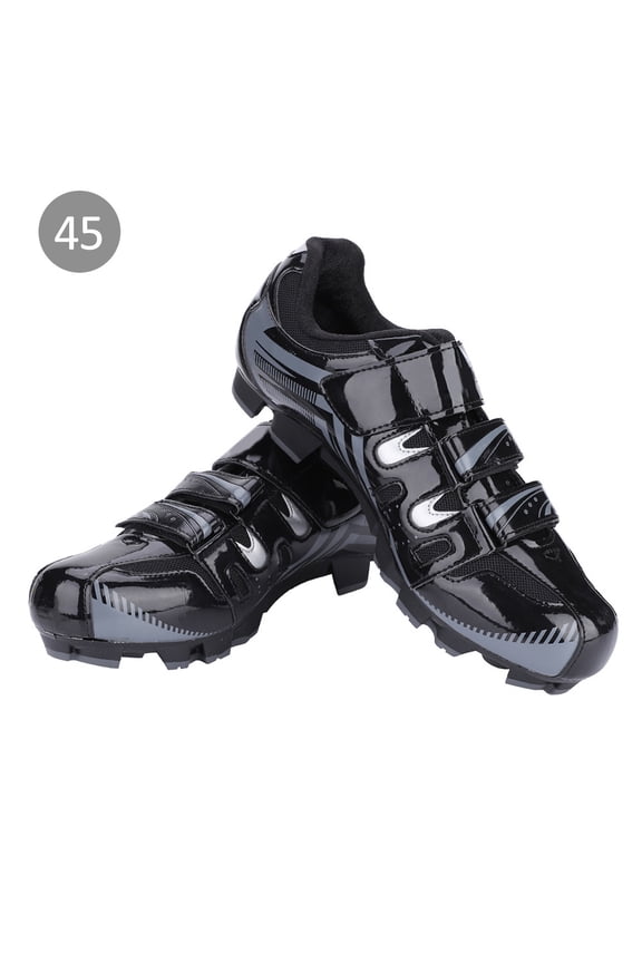 Anti-Slip, Breathable, Ideal for Cycling, Size 45, Black Men's Adult Mountain Bike SPD Shoes