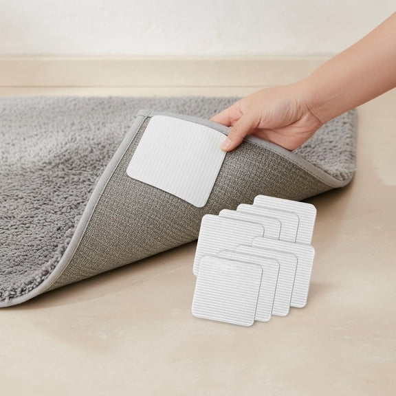 Anti Slip Carpet Grips Vacuum Technology Carpet Gripper for Hardwood Floors Anti Curling Rug Pad Grippers Washable Non Slip Rug Stopper