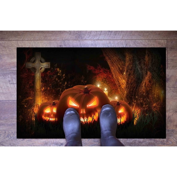 Anti-Slip Carpet Rug, Black and Orange Rug, Home Decor Rug, Hallway Rugs, Halloween Rugs, Modern Rug, Halloween Party Rugs, Kitchen Rugs, 3.3'x5' - 100x150 cm