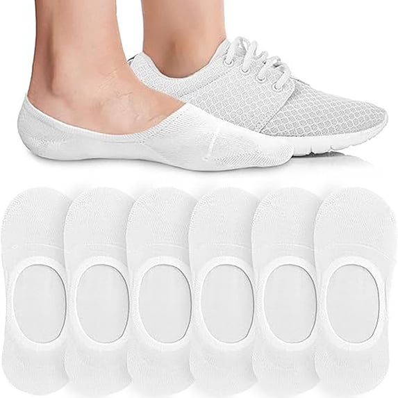 Anti Slip Cotton No Show Socks Built In Gel Sticker Low Cut Hidden Liner Foot Cushion for Women Daily Shoes
