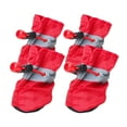 thumbnail image 1 of Anti- Dog Shoes with Reflective Straps, 4-Pack Waterproof Paw Protectors for Small Medium Dogs, Adjustable Pet Boots for Hot Pavement, Winter Snow, Hiking and Indoor Use, 1 of 6