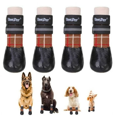 Anti-Slip Dog Socks for Hardwood Floors, Injury Prevent Licking Dog Booties, Traction Control Paw Protector Dog Shoes for Hot Pavement with Reflective Straps for Small Medium Large Dogs