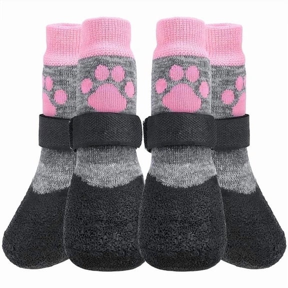 Anti Slip Dog Socks for Hot/Clod Pavement to Prevent Licking Paws，Dog Booties for Hardwood Floors, Traction Rain Dog Boots&Paw Protectors Shoes with Grip for Small Medium Large Senior Dogs