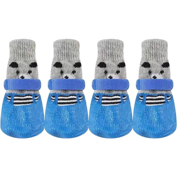 Anti-Slip Dog Socks, Non-Slip Traction Socks for Dogs with Adjustable Straps, Waterproof Pet Snow Rain Shoe for Winter Small Puppy Senior Dogs