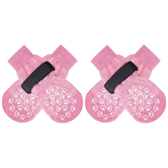 Anti-Slip Dog Socks, Prevent Licking Paws, Waterproof Anti-Slip Dog Socks with Grippers for Dogs Walking, Dog Essentials Pink