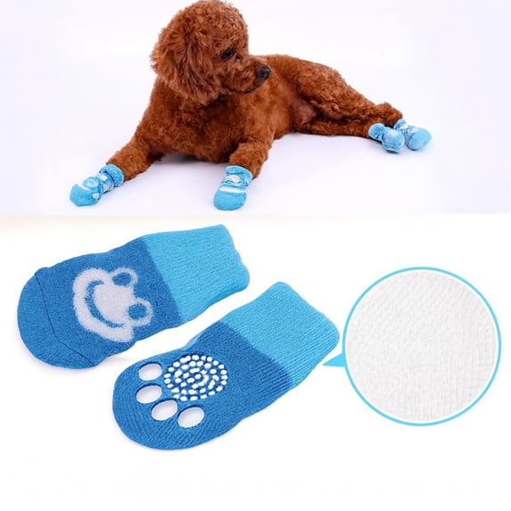 Anti‑Slip Dog Socks with Rubber Grip, Indoor Paw Protectors for Hardwood Floors, Provide Warmth & Traction – Large, 2‑Pair Pack