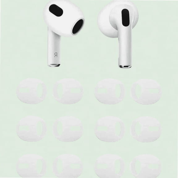 Anti Slip Earbud Covers Tips for AirPods 3, 6 Pairs White