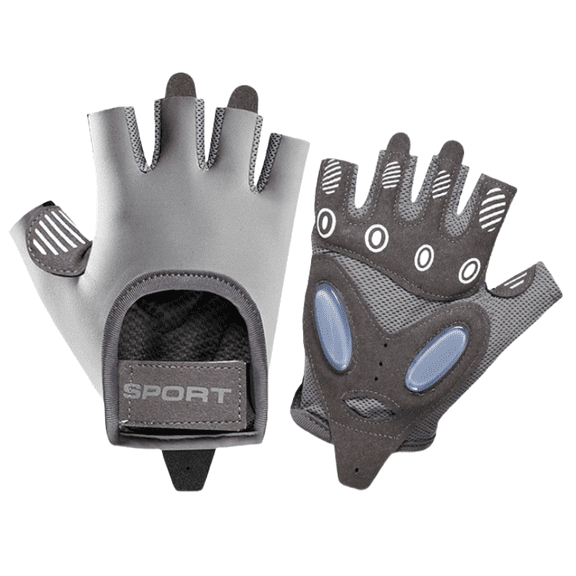 Anti-Slip Fingerless Cycling Gloves for Men Women, Breathable Mesh Lightweight Workout Gloves with Shockproof Padding for Gym Exercise Fitness Rowing